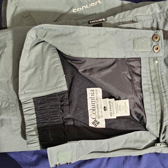 Columbia Convert Snow Pants Mens L Beige Waterproof Insulated Ski Snowboard - Picture 4 of 5